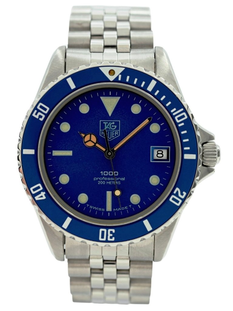 Tag Heuer 37mm Men's Blue Dial 1000 Series Dive Watch Jubilee Band! 980.613 N! — image 6 of 8